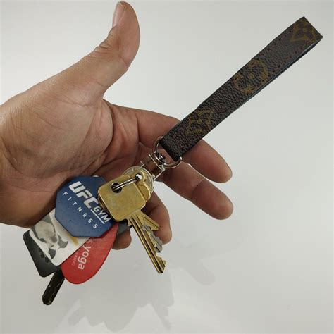 lv leather keychain|Lv keychain handmade.